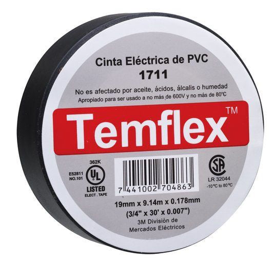 TAPE ELECTRICO PVC CHICO TEMFLEX 3M